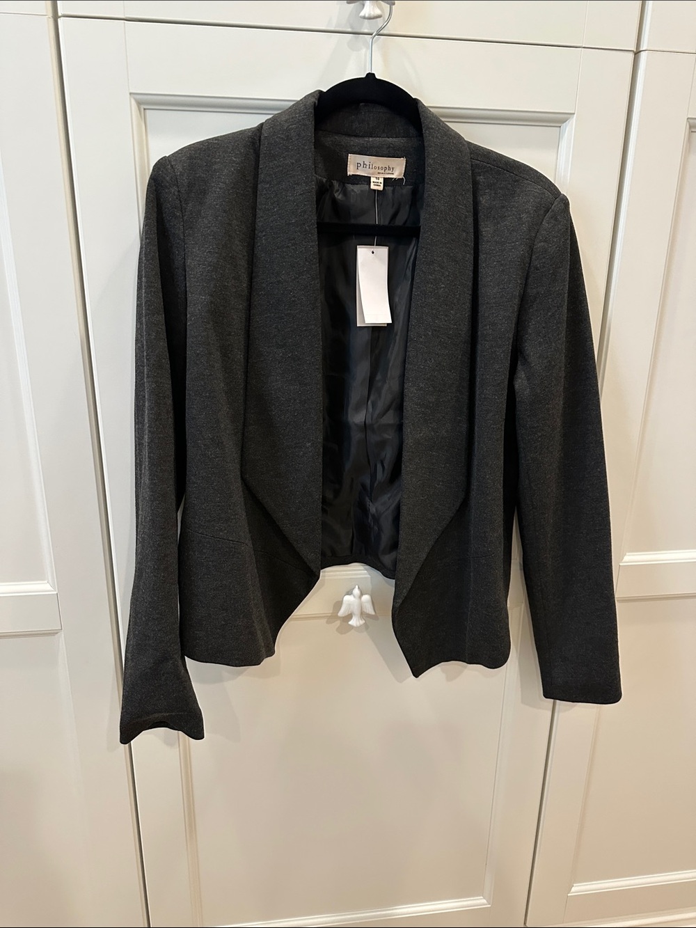NWT Philosophy Charcoal Open-Front Women's Blazer size 10